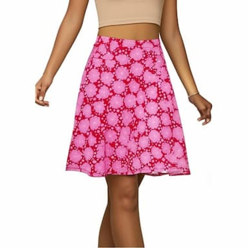 LuLaRoe Azure Womens Skirt Size Small Pink Floral